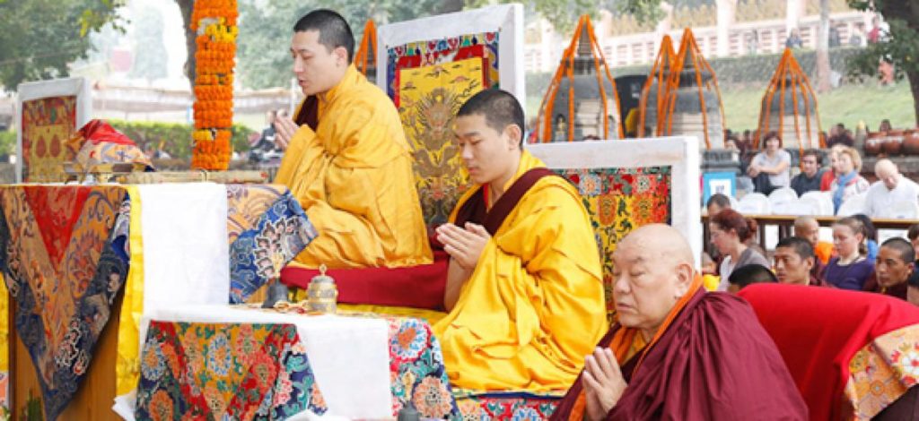 Thaye Dorje, Seine Heiligkeit der 17. Gyalwa Karmapa beim Kagyü Mönlam in Bodh Gaya