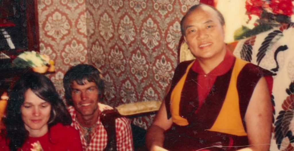 Von rechts nach links: S.H. 16. Karmapa, Lama Ole Nydahl, Hannah Nydahl